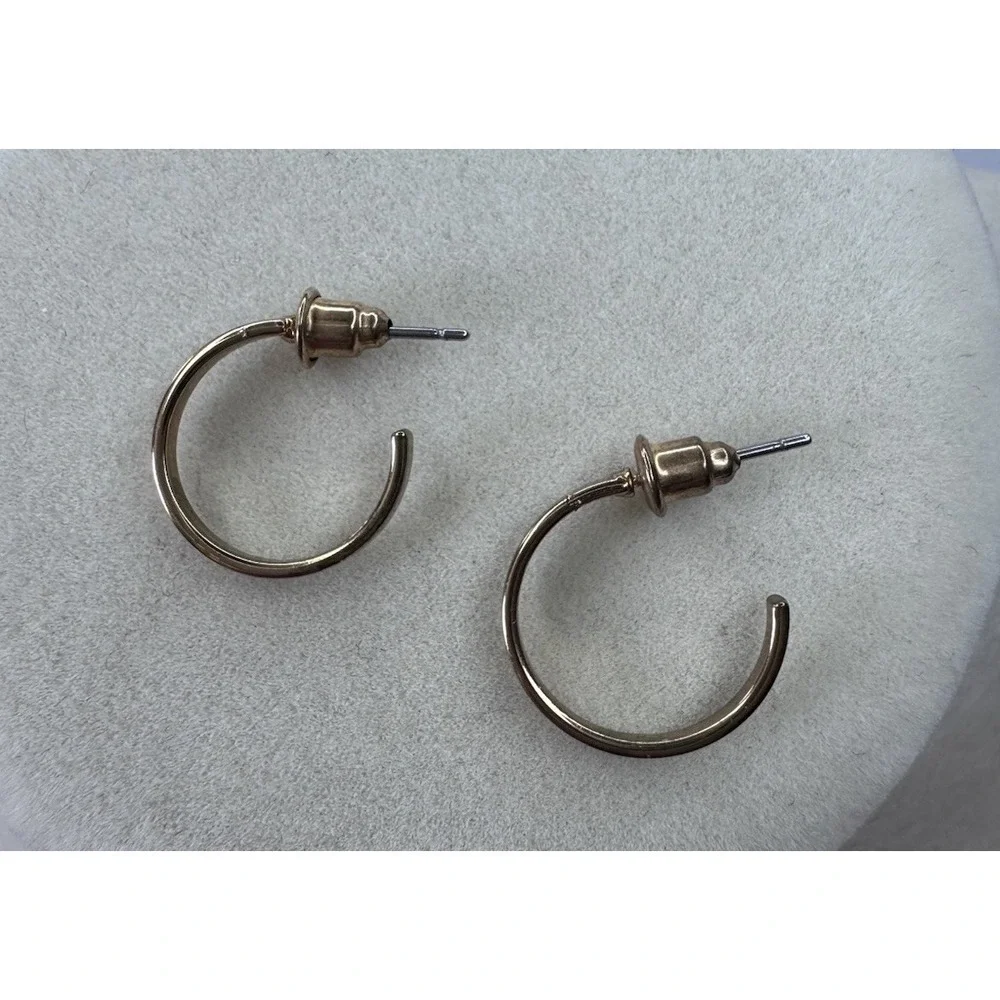 Sterling Silver Gold Plated Hoop Earrings Small Bohemian Lightweight EUC